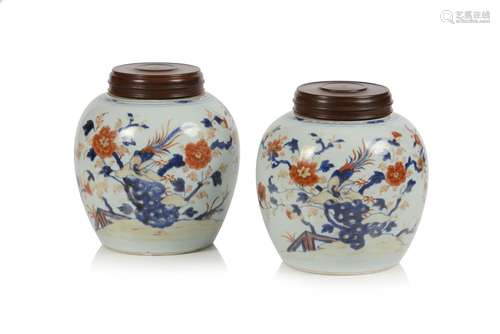 A pair of Imari vases