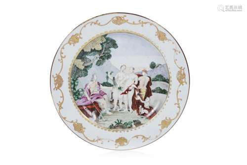 A large "Judgement of Paris" plate