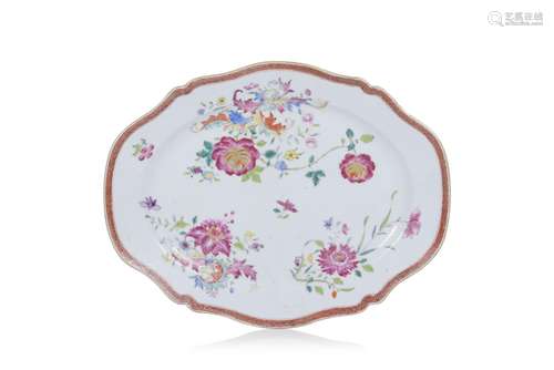 A scalloped oval serving platter