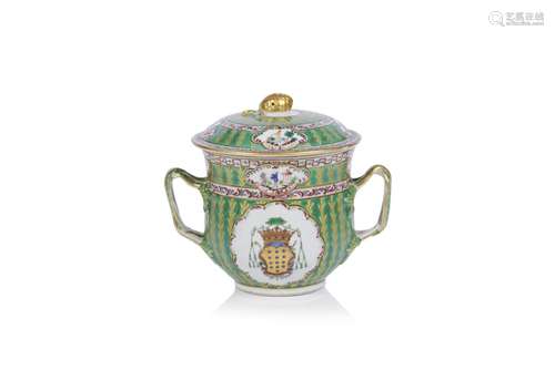 An armorial sugar bowl