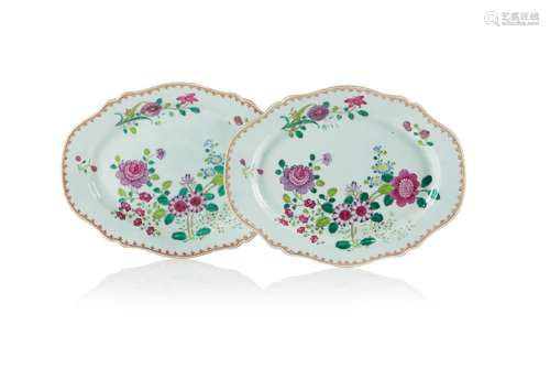 A pair of scalloped oval serving platters