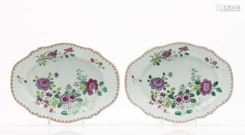 A pair of scalloped oval serving platters