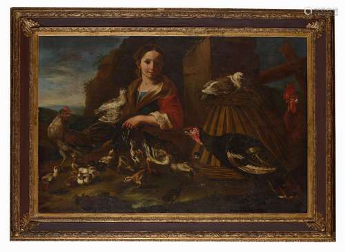 A peasant woman with birds