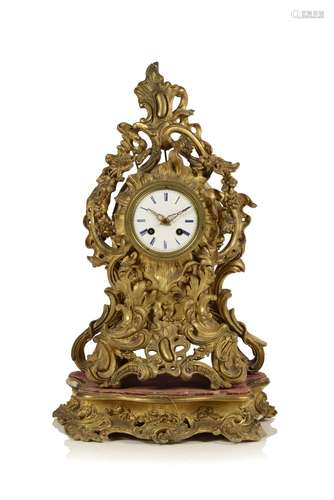 A rococo tabletop clock