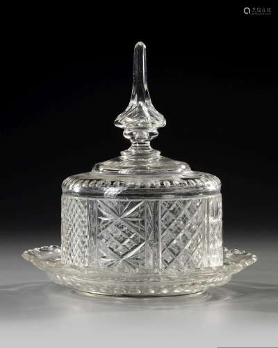A FRENCH CRYSTAL SERVING DISH, EARLY 19TH CENTURY