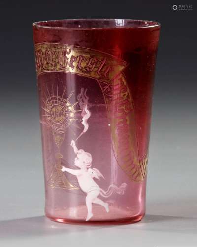 A FRENCH 'MARY GREGORY' BEAKER, LATE 19TH CENTURY
