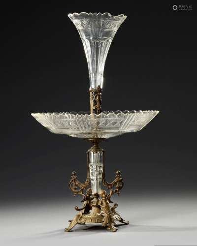 AN EPERGNE CENTERPIECE WITH A BRONZE FOOT, FRANCE, EMPIRE, E...