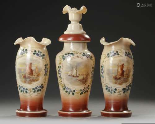 A SET OF OPALINE VASES, FRANCE, CIRCA 1900