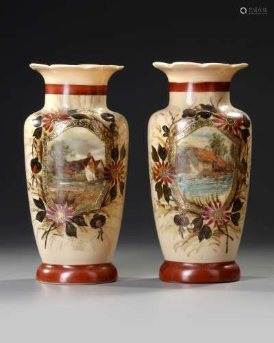 A PAIR OF OPALINE VASES, FRANCE, 19TH CENTURY