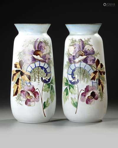 A PAIR OF OPALINE VASES, FRANCE, 19TH CENTURY