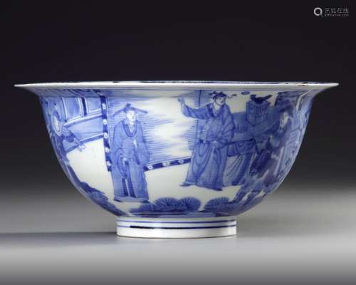 A JAPANESE BLUE AND WHITE BOWL, 19TH CENTURY