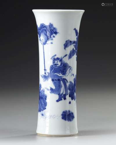 A CHINESE BLUE AND WHITE VASE