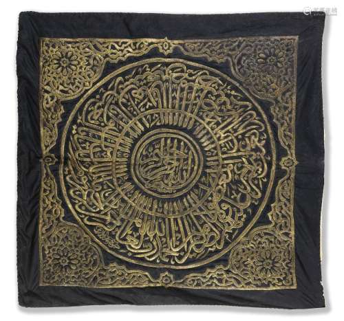 AN OTTOMAN SILK KAABA KISWA SAMADIYAH BY AZIZ EFENDI, TURKEY...