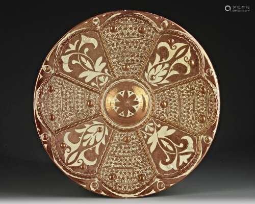 A HISPANO-MORESQUE COPPER-LUSTRE CHARGER, 19TH CENTURY