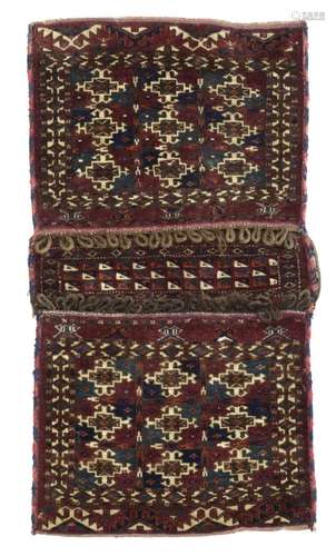 A SADDLEBAG TEKKE,  TURKMENISTAN FIRST HALF 20TH CENTURY