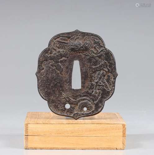 JAPANESE TACHI STYLE IRON TSUBA