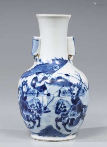 CHINESE 18TH C. BLUE AND WHITE PORCELAIN VASE