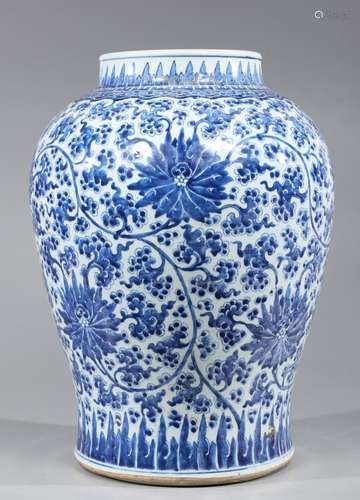 LARGE AND IMPORTANT CHINESE 18TH C. BLUE & WHITE PORCELA...