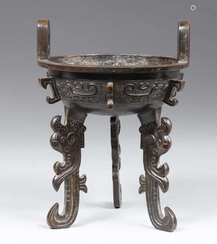 18TH C. CHINESE BRONZE DING