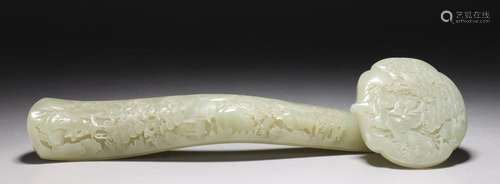 FINELY CARVED CHINESE CELADON JADE RUYI