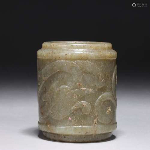 CHINESE CARVED JADE CONG