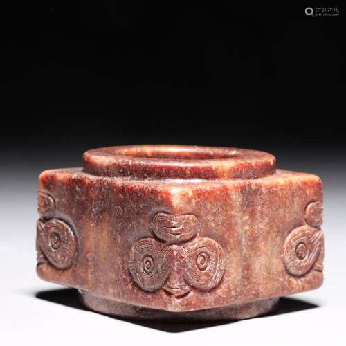 CHINESE MING DYNASTY RUSSET JADE CONG