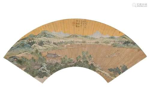 Gai Qi (1773-1882) Landscape Fan Page