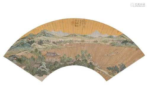 Gai Qi (1773-1882) Landscape Fan Page
