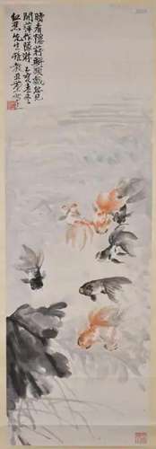 Wang YaChen (1894-1983) Goldfish Scroll