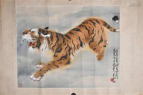 Lin Youjun Tiger w/Zhao Shaoang Inscription