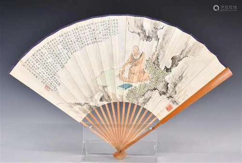 A Figural Fan Republican Period