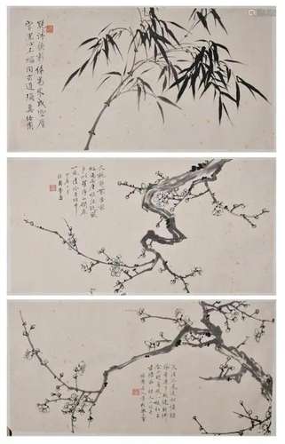 Gao Luoyuan 3 Prunus & Bamboo Paintings