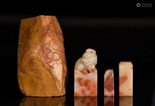 A Group of Four Shoushan Stone Seals