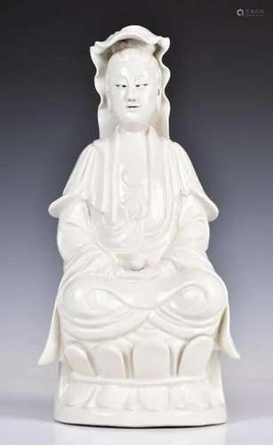 A Blanc-de-Chine Guanyin Figure, Late Qing