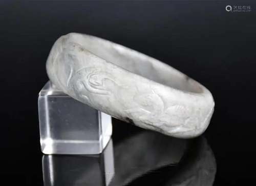 A Jade Carved Bangle, Qing