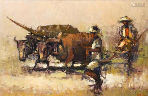 Lucien Frits Ohl (1904-1976)<br />
'Ploughing on the saw