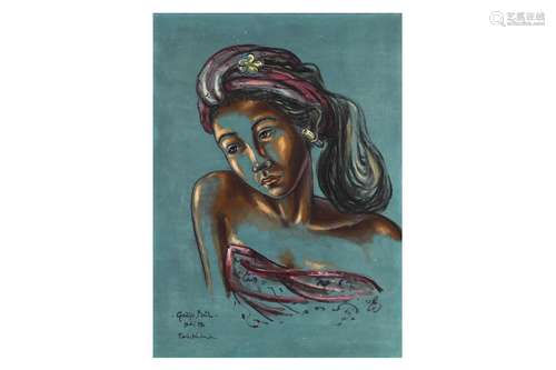 Portrait of a Balinese girl', signed lower left, ca