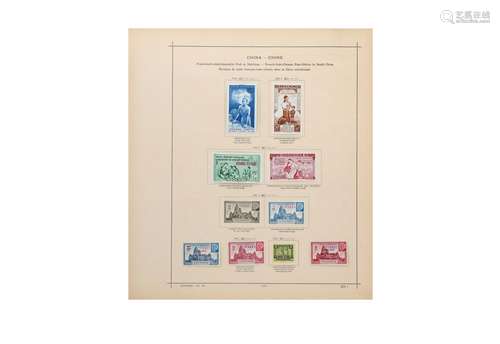 Lot of French stamps in China, Shanghai, Tibet and