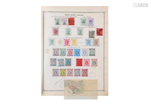 Collection of stamps, Hong Kong, on album sheets. B