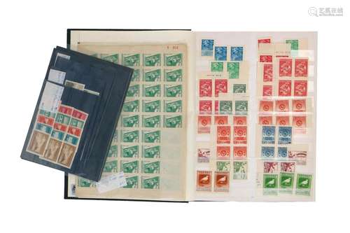 A stockbook with stamps, China, mostly 50's, includ