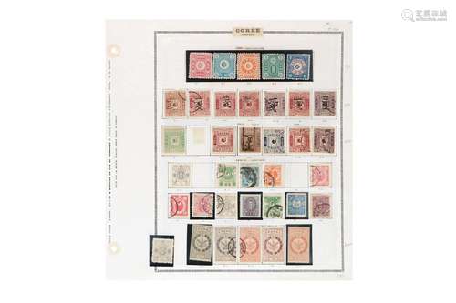 Collection of classic stamps, Korea, on album sheet