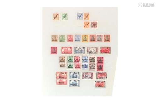 Lot of stamps, China Kiautschou, on separator sheet