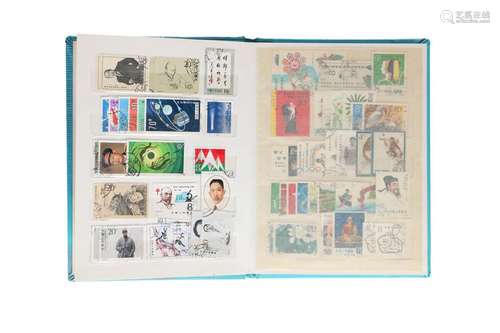 Stockbook with stamps, China, 80's, including sheet