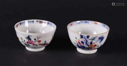 Two porcelain Famille Rose bowls, both with floral decor. Ch...