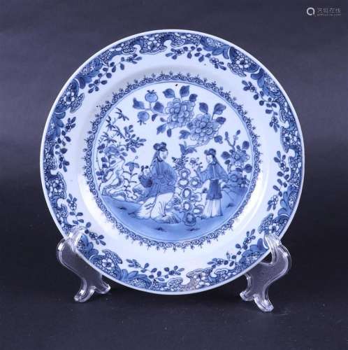 A porcelain plate with court ladies  in a garden. China, 18t...
