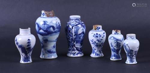 A lot  with small  porcelain vases with various decors. Chin...