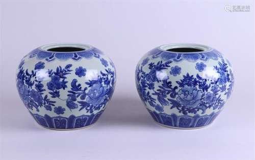 A set of (2)  porcelain storage jars. China, late 20th centu...