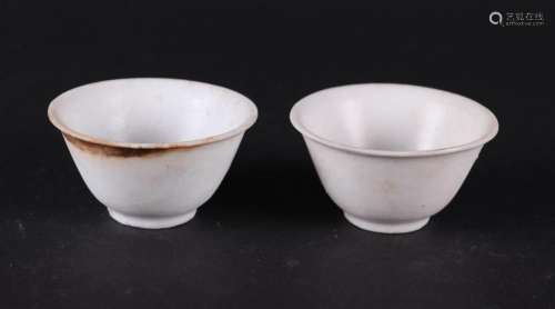 Two porcelain Blanc de Chine bowls; origin Vung Tau Cargo