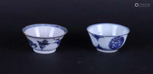 Two various porcelain bowls with  toad and phoenix decor, bo...