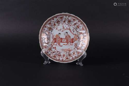 A porcelain milk and blood plate,